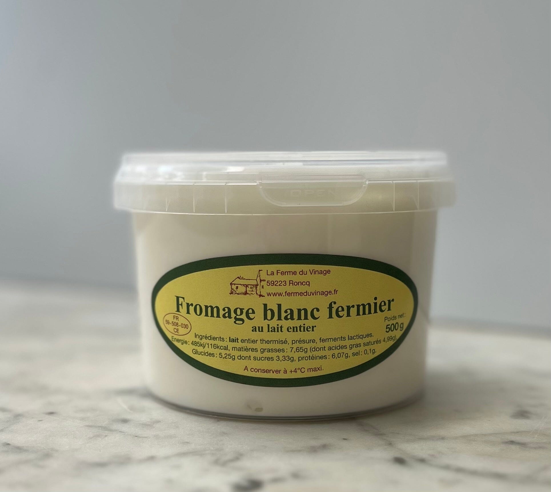 Le fromage blanc du vinage (500g) Crèmerie Géraldine - La Ferme du Vinage - Roncq