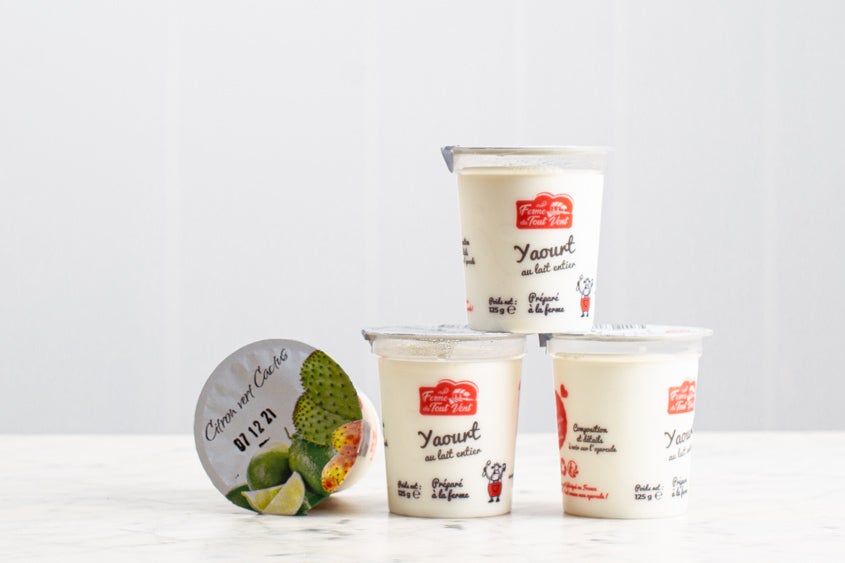 Yaourts citron vert et cactus (lot de 4) Crèmerie Jean-Baptiste - La ferme du tout vent - Beaufort