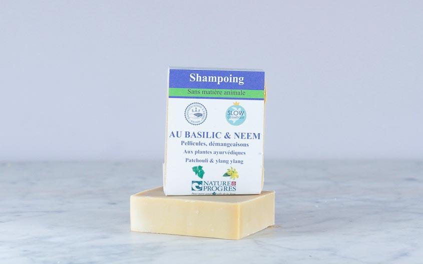 Shampoing au basilic sacré & neem - Contre les pellicules (100g) Hygiène & Maison Claudia et sylvain - Antheya - Guemps
